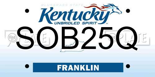 SOB25Q Kentucky License Plate