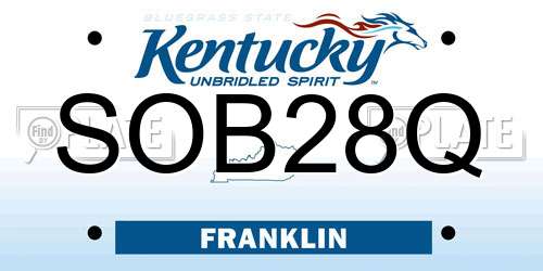 SOB28Q Kentucky License Plate