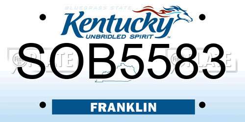 SOB5583 Kentucky License Plate