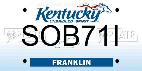 SOB71I Kentucky License Plate