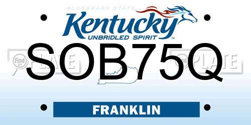 SOB75Q Kentucky License Plate
