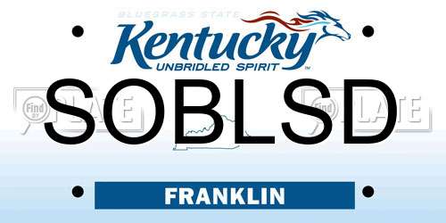 SOBLSD Kentucky License Plate