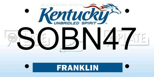 SOBN47 Kentucky License Plate