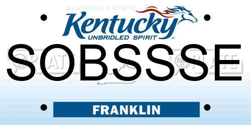 SOBSSSE Kentucky License Plate