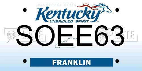 SOEE63 Kentucky License Plate