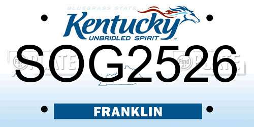 SOG2526 Kentucky License Plate