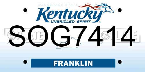 SOG7414 Kentucky License Plate