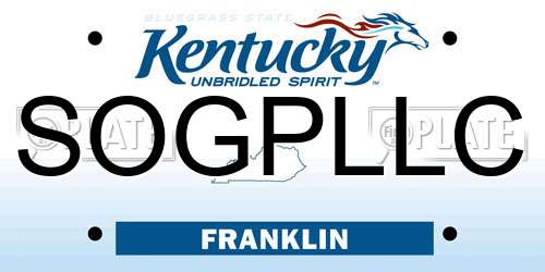 SOGPLLC Kentucky License Plate