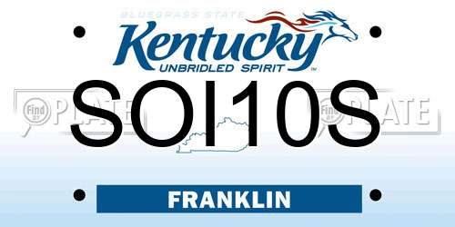 SOI10S Kentucky License Plate