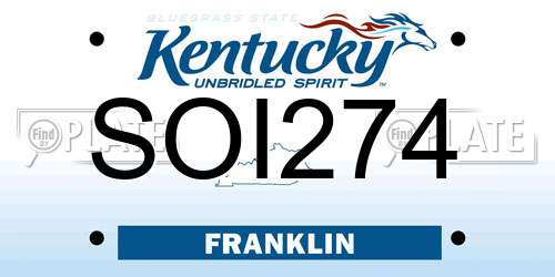 SOI274 Kentucky License Plate