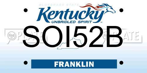 SOI52B Kentucky License Plate