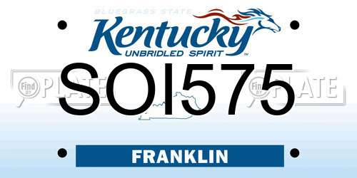 SOI575 Kentucky License Plate