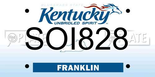 SOI828 Kentucky License Plate