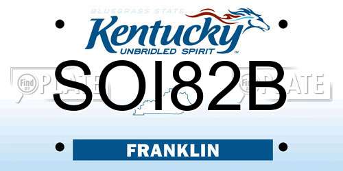 SOI82B Kentucky License Plate