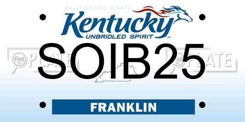 SOIB25 Kentucky License Plate