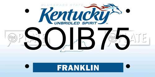 SOIB75 Kentucky License Plate