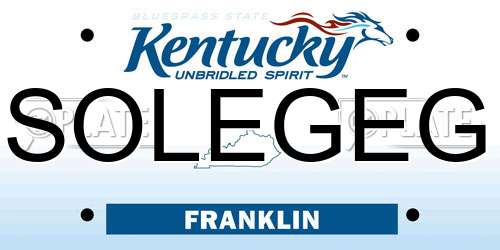 SOLEGEG Kentucky License Plate