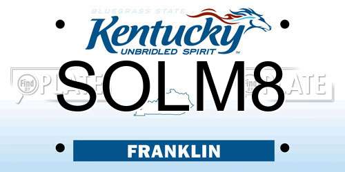 SOLM8 Kentucky License Plate