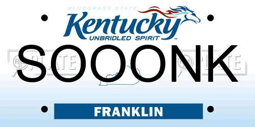SOOONK Kentucky License Plate