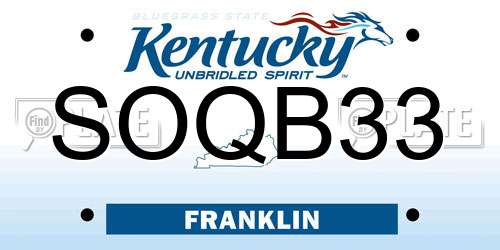 SOQB33 Kentucky License Plate