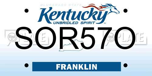 SOR57O Kentucky License Plate