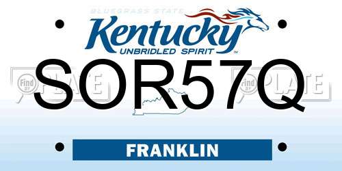 SOR57Q Kentucky License Plate