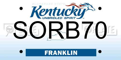 SORB70 Kentucky License Plate