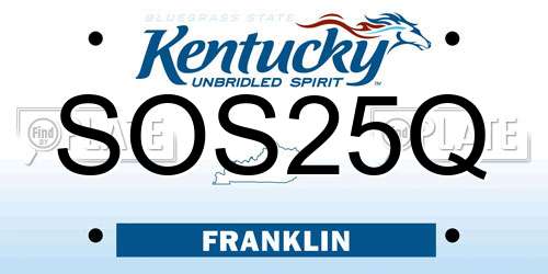 SOS25Q Kentucky License Plate