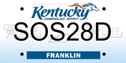SOS28D Kentucky License Plate