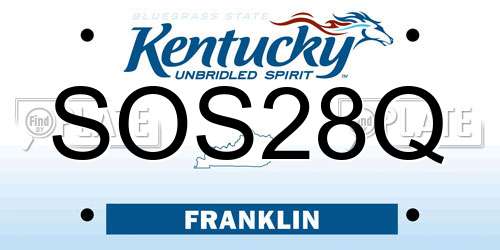 SOS28Q Kentucky License Plate