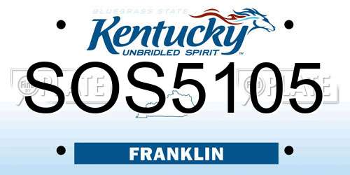 SOS5105 Kentucky License Plate