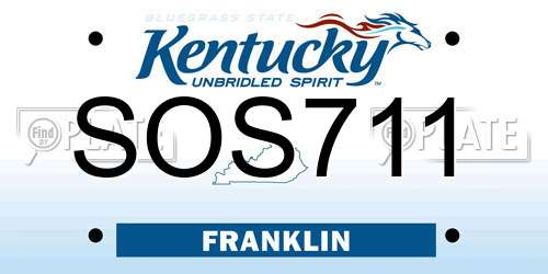 SOS711 Kentucky License Plate