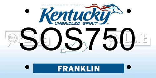 SOS750 Kentucky License Plate