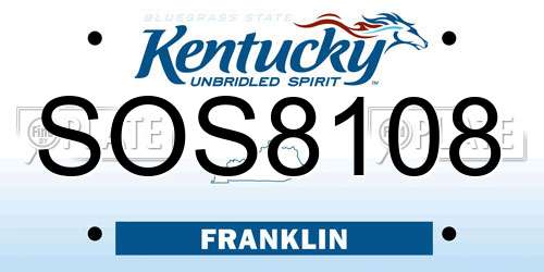 SOS8108 Kentucky License Plate