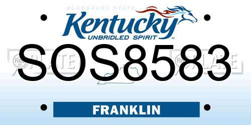 SOS8583 Kentucky License Plate