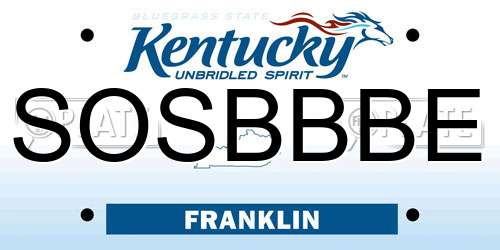 SOSBBBE Kentucky License Plate