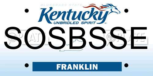SOSBSSE Kentucky License Plate