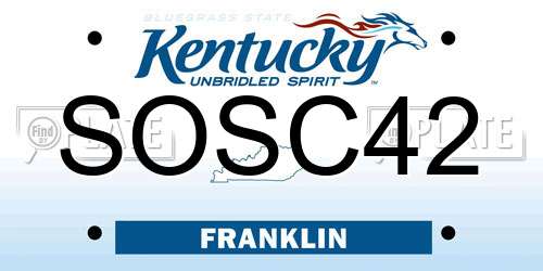 SOSC42 Kentucky License Plate
