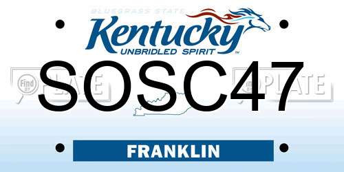 SOSC47 Kentucky License Plate