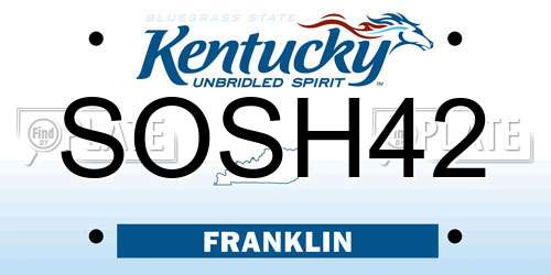 SOSH42 Kentucky License Plate