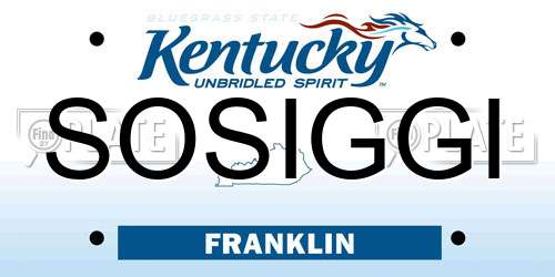 SOSIGGI Kentucky License Plate