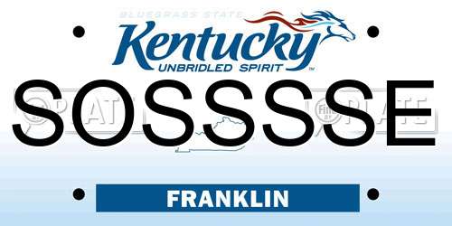 SOSSSSE Kentucky License Plate