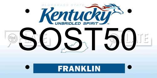 SOST50 Kentucky License Plate
