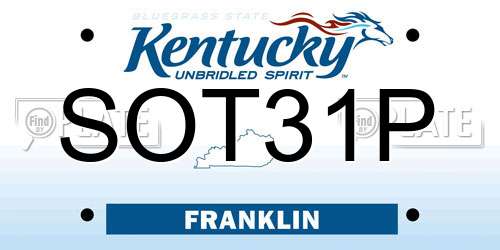 SOT31P Kentucky License Plate
