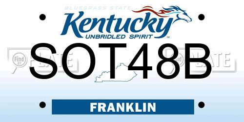 SOT48B Kentucky License Plate