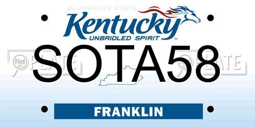 SOTA58 Kentucky License Plate