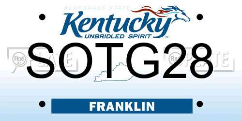 SOTG28 Kentucky License Plate