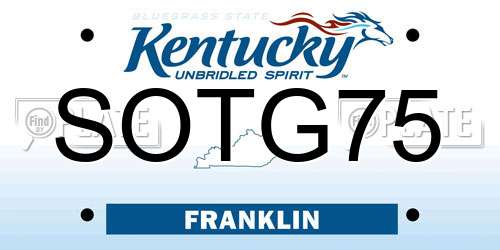 SOTG75 Kentucky License Plate