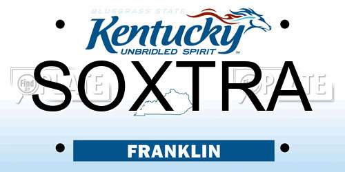 SOXTRA Kentucky License Plate