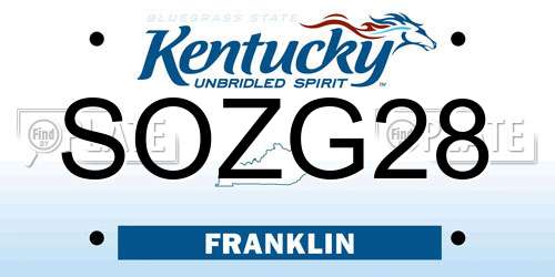 SOZG28 Kentucky License Plate
